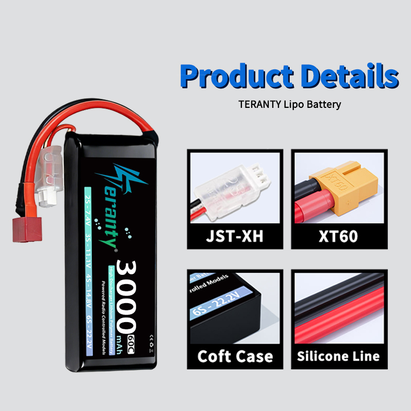 Batteria Lipo TERANTY 2S 3000m - Drone Battery Connector recensione e prezzo