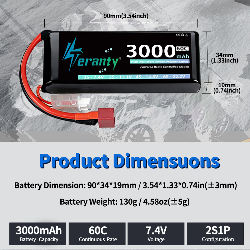 Batteria Lipo TERANTY 2S 3000m - Drone Battery Connector recensione e prezzo