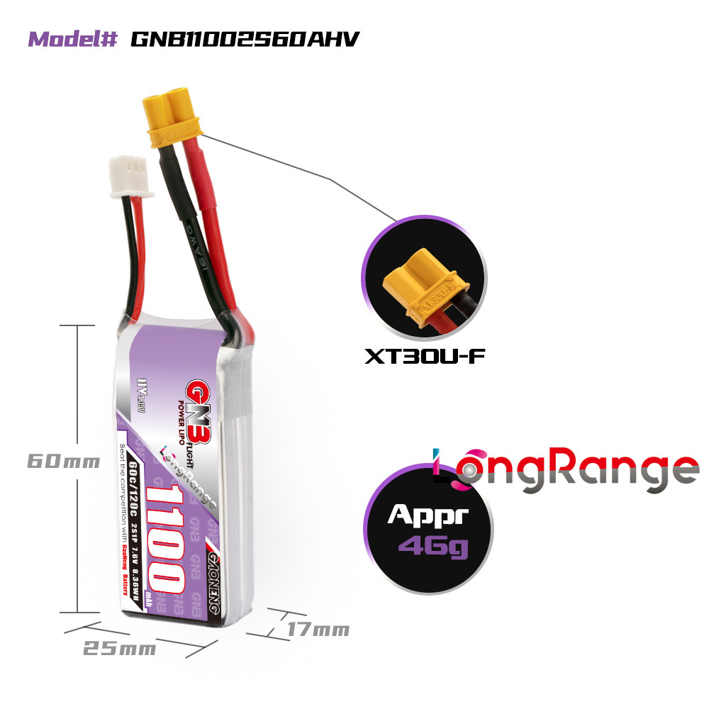 GNB 1100mAh 2S 3S 4S 6S 60C/12 - Drone Battery 3S recensione e prezzo