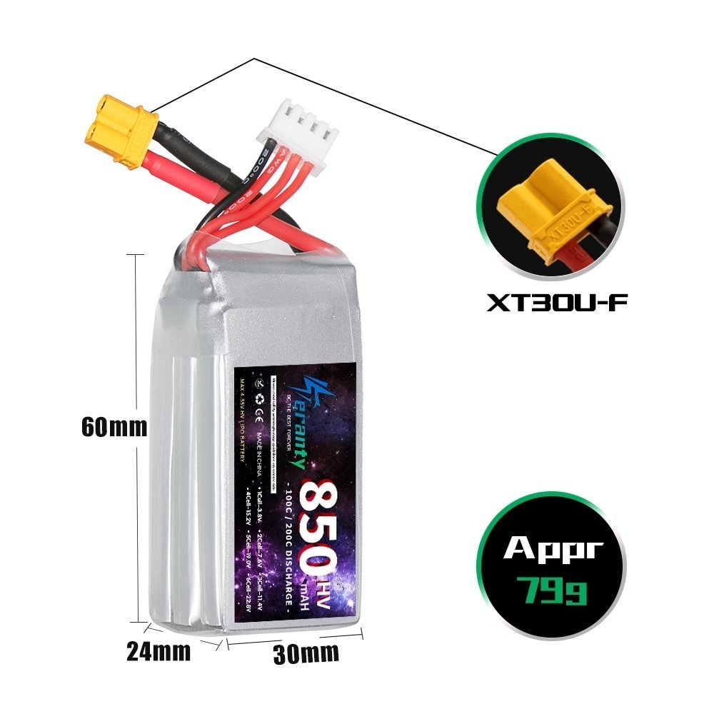 1/2/3PCS TERANTY 3S 11.4V Lipo - Drone Battery Connector recensione e prezzo